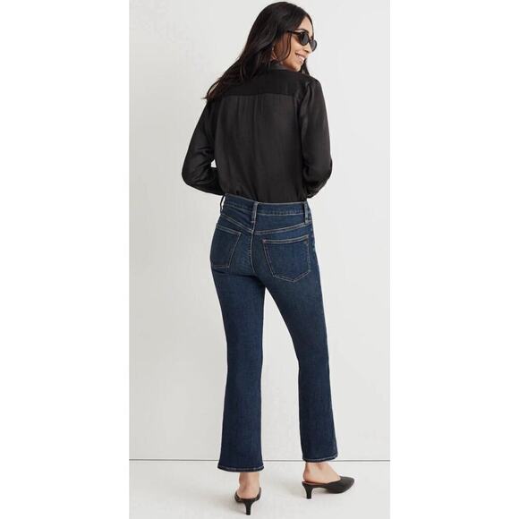 MADEWELL Flea Market Cropped Kick Jeans Dark Wash Stretch Denim Sz 28 - Picture 2 of 11